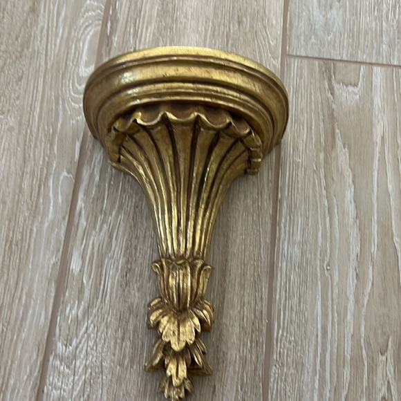 NEW Gorgeous Wood Ornate Gold Wall Sconce Shelf | 13”H x 8”W x 6”D - Picture 5 of 5